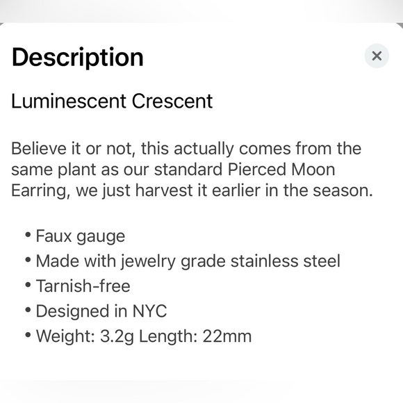 PAIR of Silver Mini Crescent Moon Earring - Picture 6 of 6